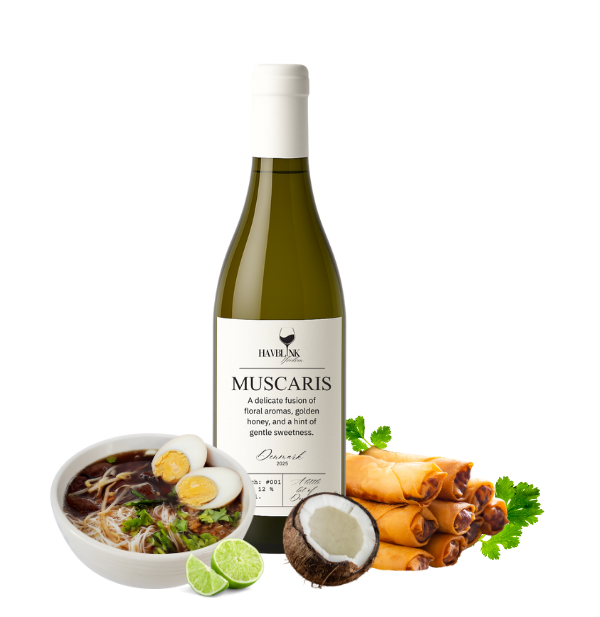 Mad der går med Muscaris vin